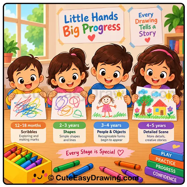 age progression of children's drawings