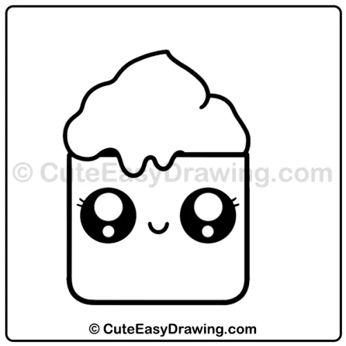 Christmas hot chocolate drink drawing - step 4