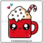 Christmas hot chocolate drink drawing