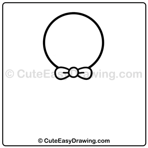 cute gingerbread man drawing - step 1