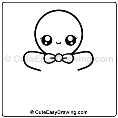 cute gingerbread man drawing - step 3