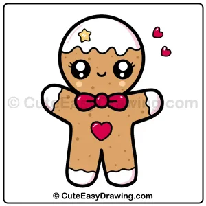cute gingerbread man drawing - final
