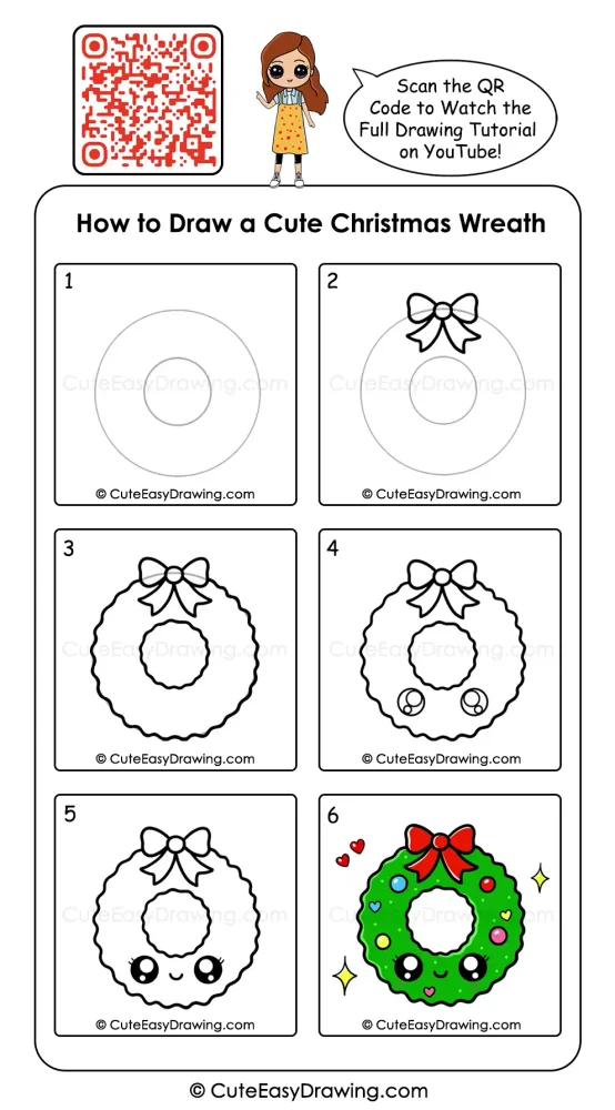 6 Jolly Steps to Draw a Cute Christmas Wreath Kids Will Love 1 6 Jolly Steps to Draw a Cute Christmas Wreath Kids Will Love