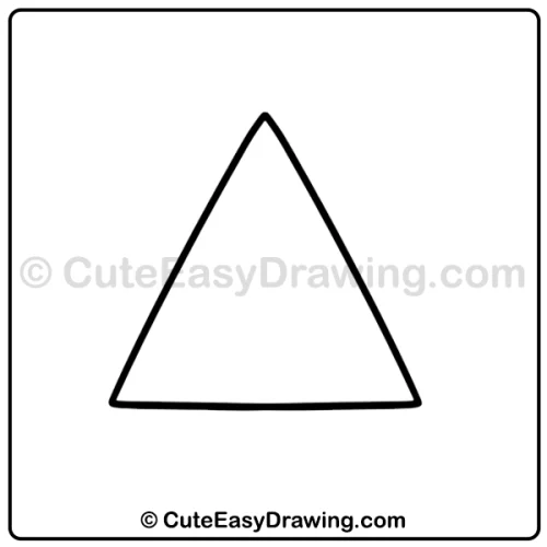 Christmas tree drawing for kids - step 1