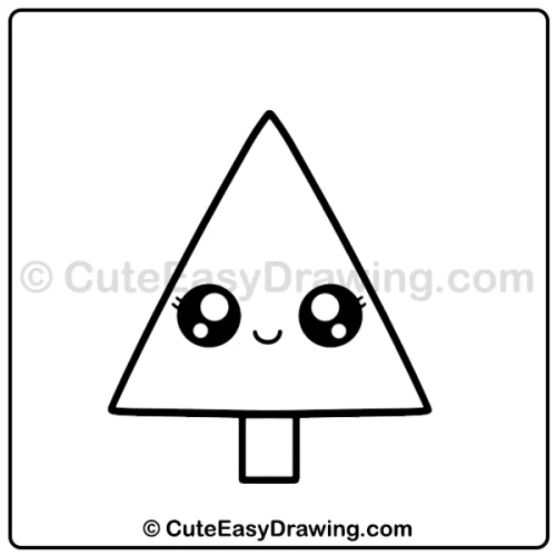Christmas tree drawing for kids - step 4