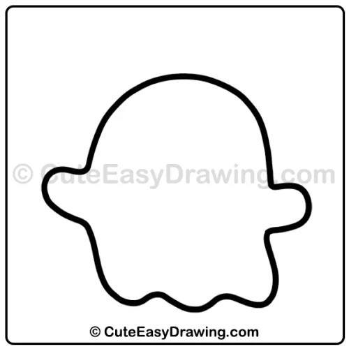 Cute Halloween Ghost Drawing: 6 Easy and Spooky-Sweet Steps 4 cute Halloween ghost drawing - step 2