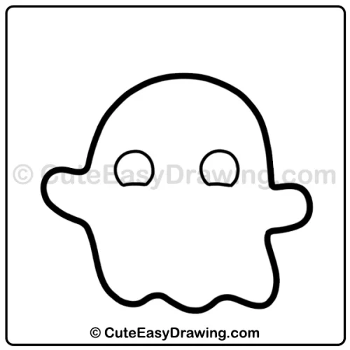 Cute Halloween Ghost Drawing: 6 Easy and Spooky-Sweet Steps 5 cute Halloween ghost drawing - step 3