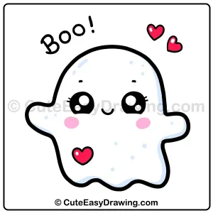 cute Halloween ghost drawing