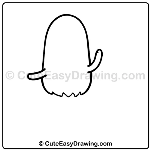 8-Step Cute Ghost Girl Drawing for Kids: A Fun Halloween Art Activity 3 cute ghost girl drawing - step 1