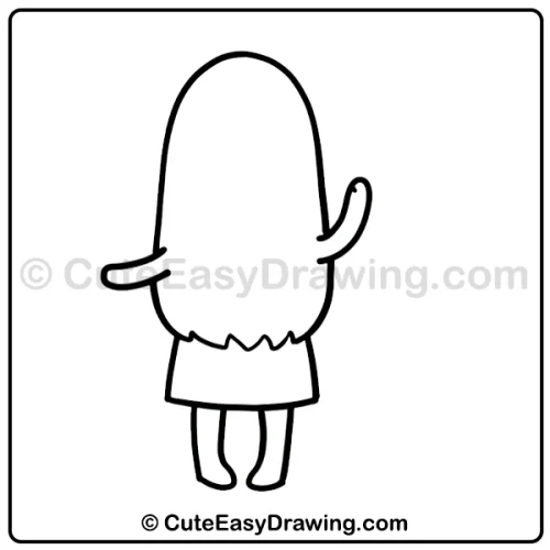 8-Step Cute Ghost Girl Drawing for Kids: A Fun Halloween Art Activity 5 cute ghost girl drawing - step 3