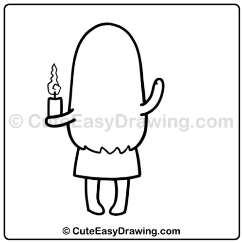 8-Step Cute Ghost Girl Drawing for Kids: A Fun Halloween Art Activity 6 cute ghost girl drawing - step 4