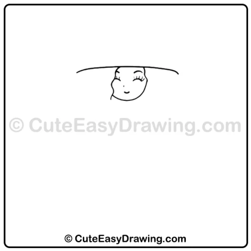 Cute Witch Girl Drawing: 9 Easy Steps for Kids 4 cute witch girl drawing - step 2