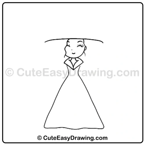 Cute Witch Girl Drawing: 9 Easy Steps for Kids 6 cute witch girl drawing - step 4