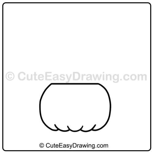 cute Halloween pumpkin drawing - step 1