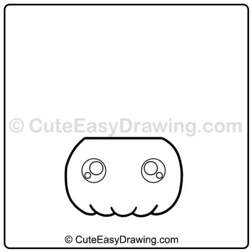cute Halloween pumpkin drawing - step 2