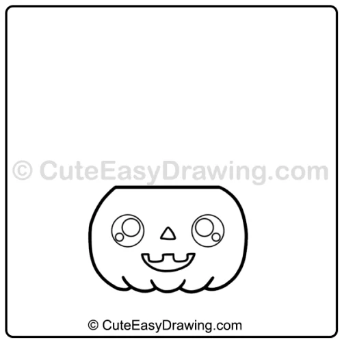 cute Halloween pumpkin drawing - step 3