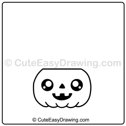cute Halloween pumpkin drawing - step 4