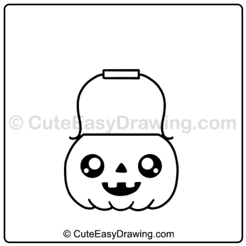 cute Halloween pumpkin drawing - step 5