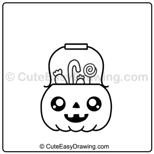 cute Halloween pumpkin drawing - step 6