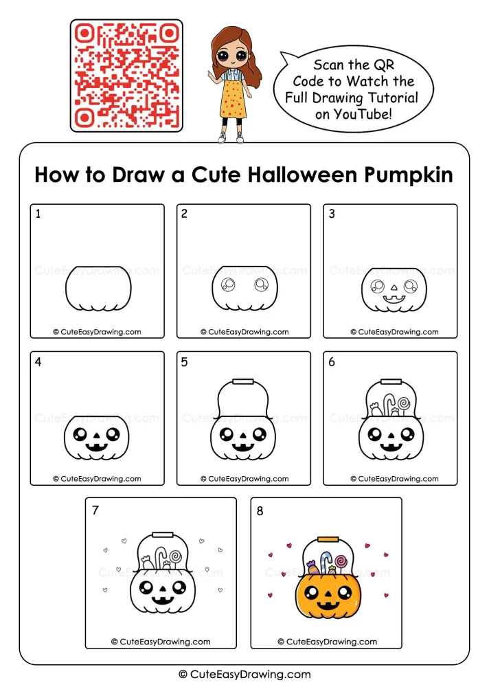 8 Simple Steps for a Cute Halloween Pumpkin Drawing Kids Will Love
