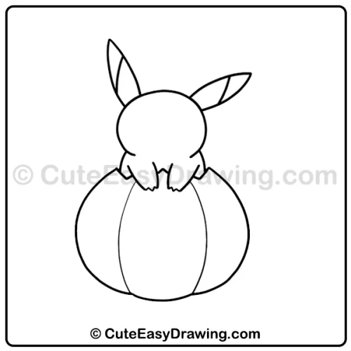 8 Easy Ideas for Pikachu Halloween Pumpkin Drawing Kids Can Follow 7 Pikachu Halloween pumpkin drawing - step 5
