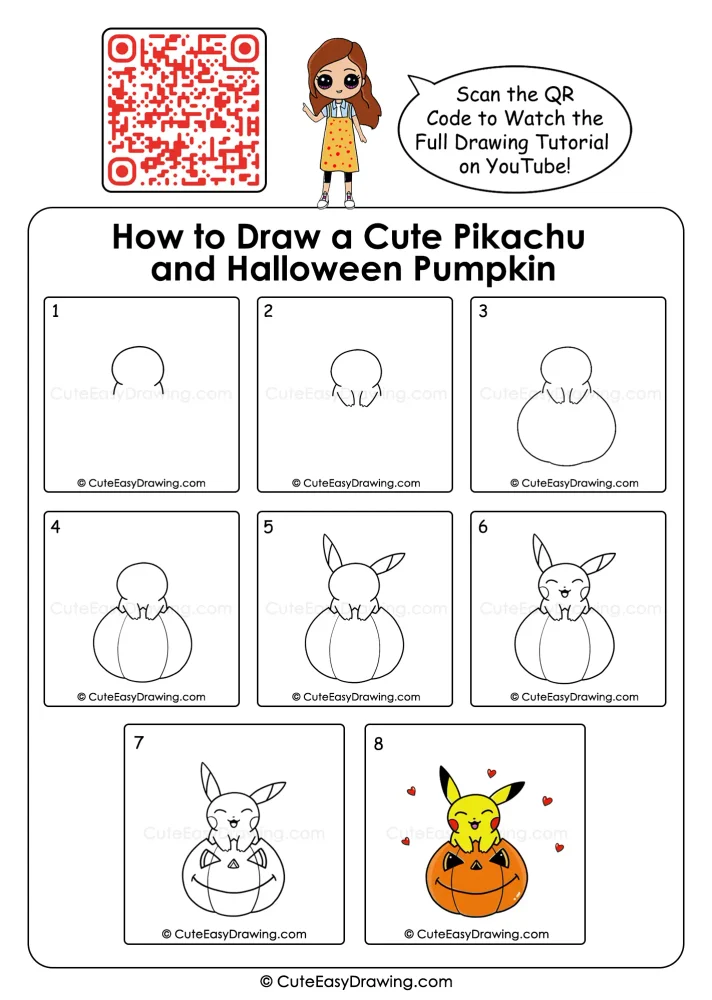 8 Easy Ideas for Pikachu Halloween Pumpkin Drawing Kids Can Follow 1 8 Easy Ideas for Pikachu Halloween Pumpkin Drawing Kids Can Follow