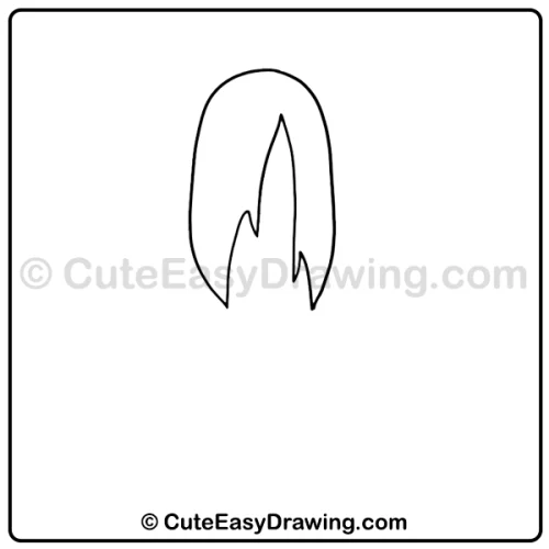 6 Easy Steps to Create a Long-haired Halloween Girl Ghost Drawing for Kids 3 long-haired Halloween girl ghost drawing - step 1
