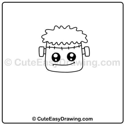cute Frankenstein drawing - step 3