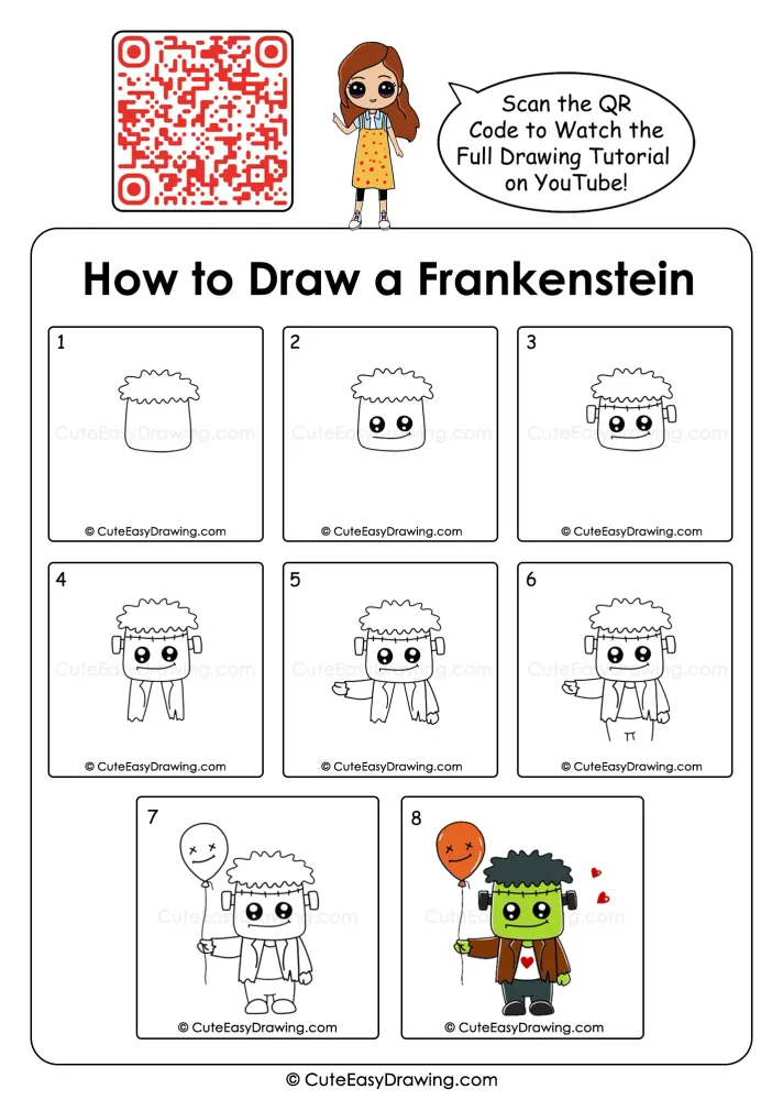 8 Easy Ways to Create a Cute Frankenstein Drawing for Budding Artists