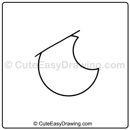 cute Halloween moon drawing - step 1