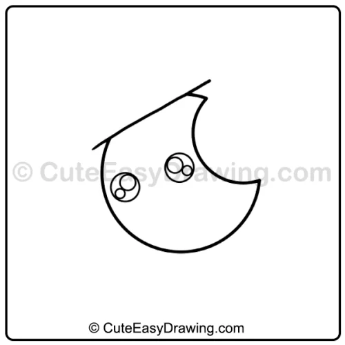 cute Halloween moon drawing - step 2
