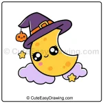 cute Halloween moon drawing