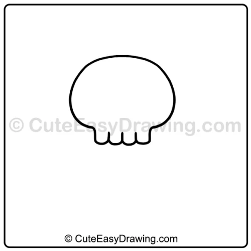 skull and crossbones drawing - step 2