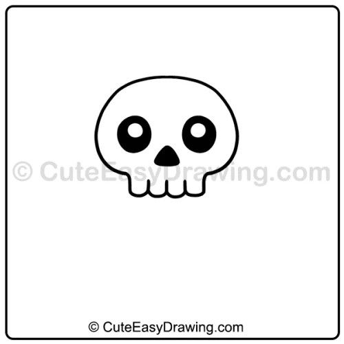 skull and crossbones drawing - step 3