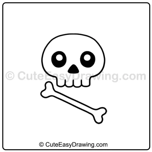 skull and crossbones drawing - step 4