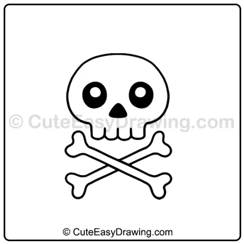skull and crossbones drawing - step 5
